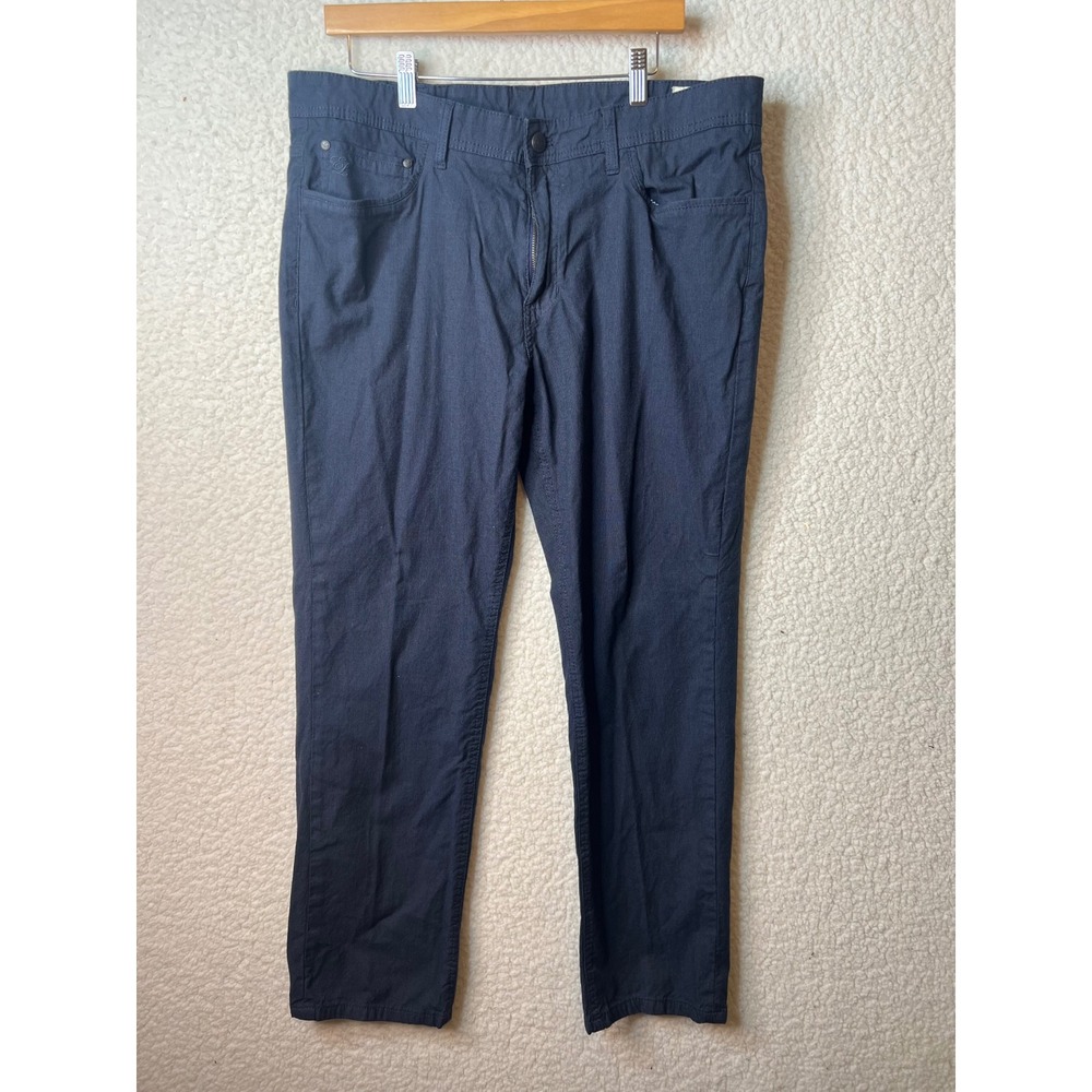 English Laundry Mens Navy Blue Micro Texture Straight Leg Pants 38x30 Stretch